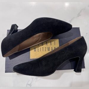 Stuart Weitzman Simplicity Black suede 3 inch Heels size 7.5